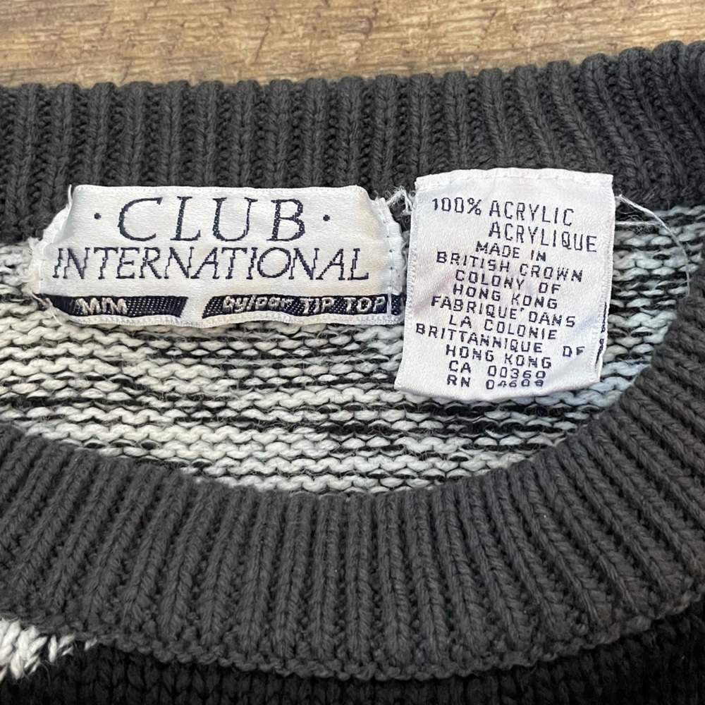 Vintage Club International By Tip Top Crew Neck Sweater - Men's M - Picture 4 of 4